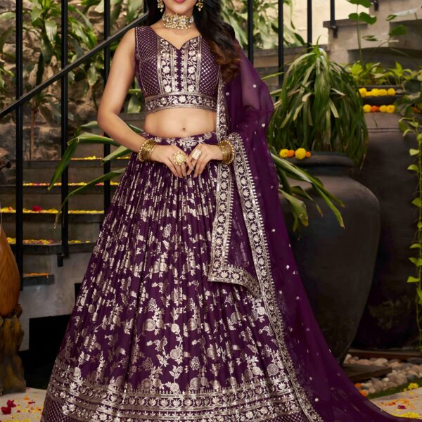 Wine Luxurious Lehenga Choli