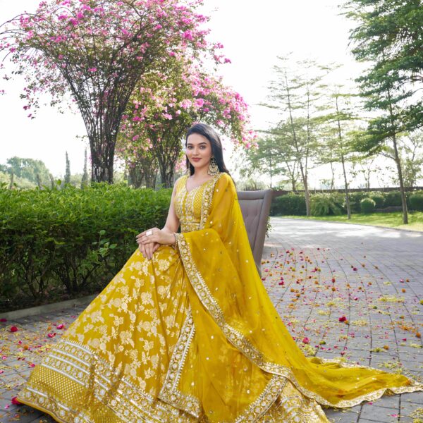 Luxurious Yellow Lehenga Choli Set