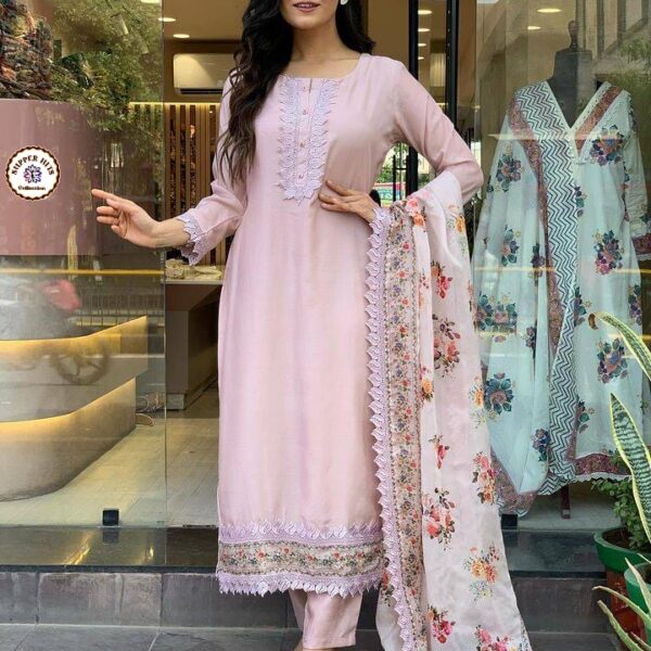 Beautiful Viscose Chanderi 3pcs 4037