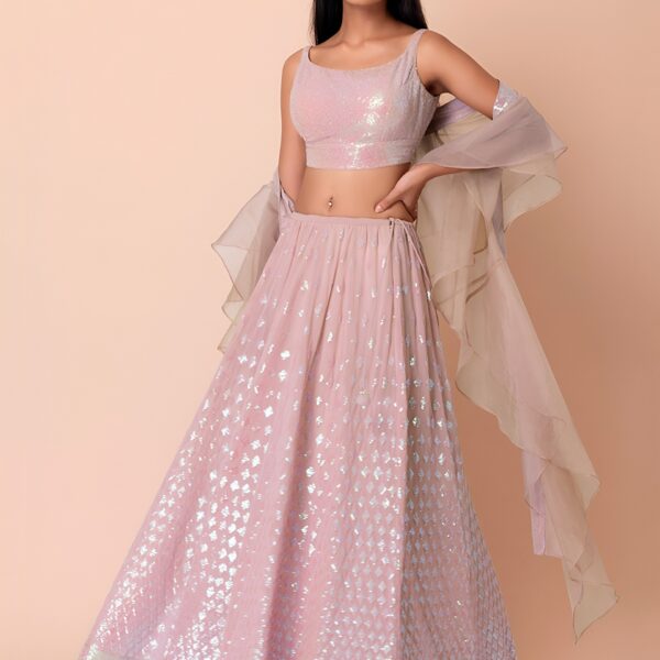 Glamourous Pastel Pink Lehenga Choli