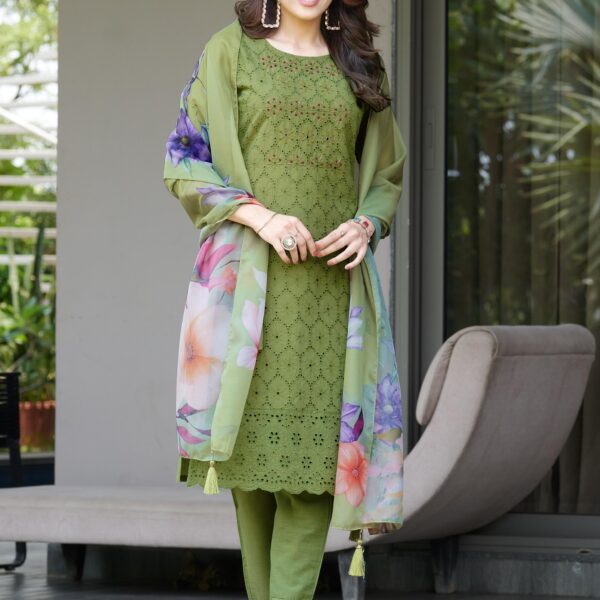 Luxury Redefined in Heavy Cambric Cotton & Premium Schiffli Work