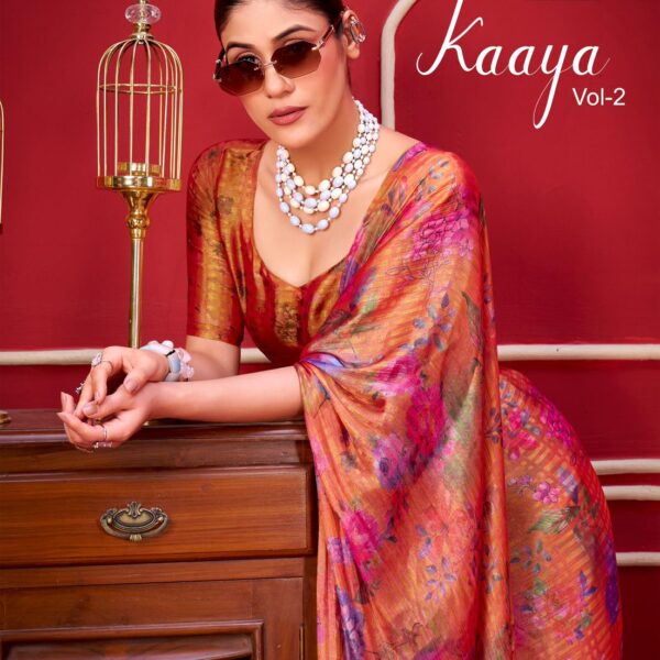 Sr Kaaya Vol. 2 Pure Viscose Self Velvet Jacquard Digital Printed Saree