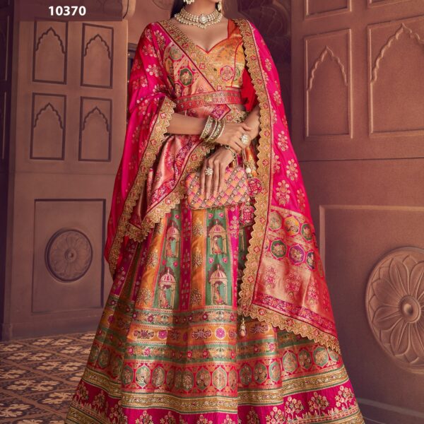 Premium Banarasi Silk Lehenga with Zari Weaving & Swarovski Work