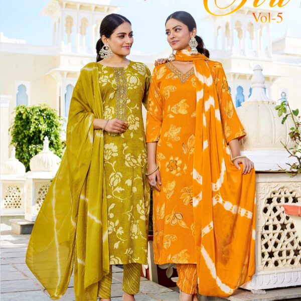 Radhika Lifestyle SIRI Vol-5 Rayon Top Bottom Dupatta Set