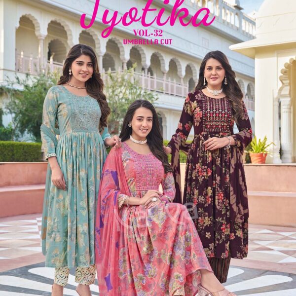 KAVYA Jyotika Vol 32 Umbrella Cut Capsule Foil Print Suit Set – Wholesale & Export