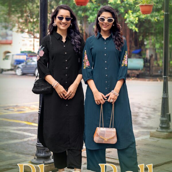 KADLEE Blue Bell Thread & Handwork Premium Kurti Set (6 Designs)