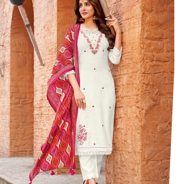 KADLEE Sahiyar Viscose Weaving Suit Set with Chanderi Dupatta