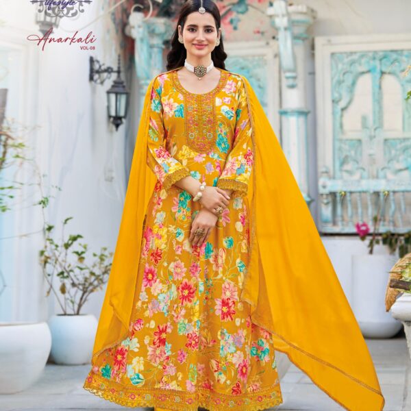 RADHIKA ANARKALI VOL 8 | Heavy Rayon Foil Print with Embroidery | Plus Size M to 5XL