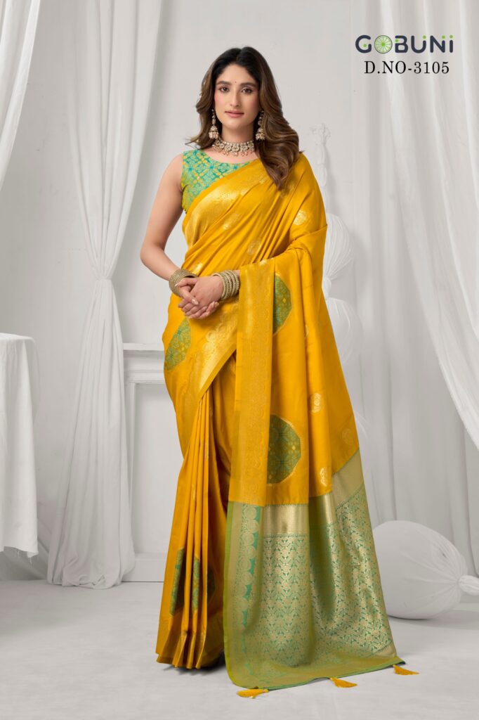Buy Gobuni Shraddha Full Set 06 Pc Soft Silk Saree at The OM Dresses