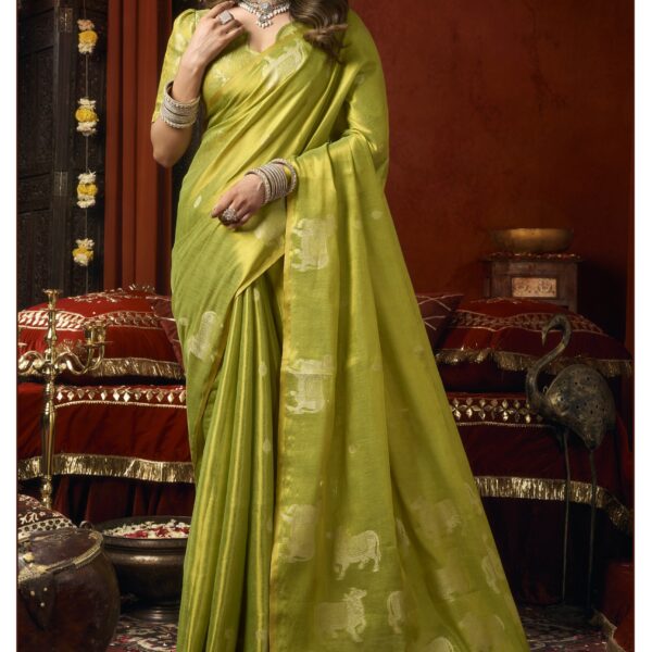 Supriya series 3602 premium tissue saree in elegant pastel shade with allover butta.