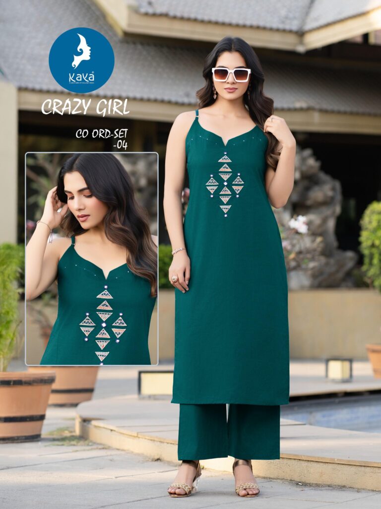 Blue and Earthy Tone Dhabu Print Straight Cut Kurti Set by Kaya Kurti