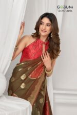 Gobuni Shraddha 3104 Coffee Brown Silk Saree Fancy Border