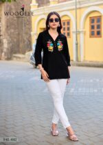 Model Wearing Wooglee Liyana Heavy Rayon Kurti Design 6