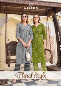 Mittoo Floral Style Cotton Flex Printed Kurti Set wholesale India