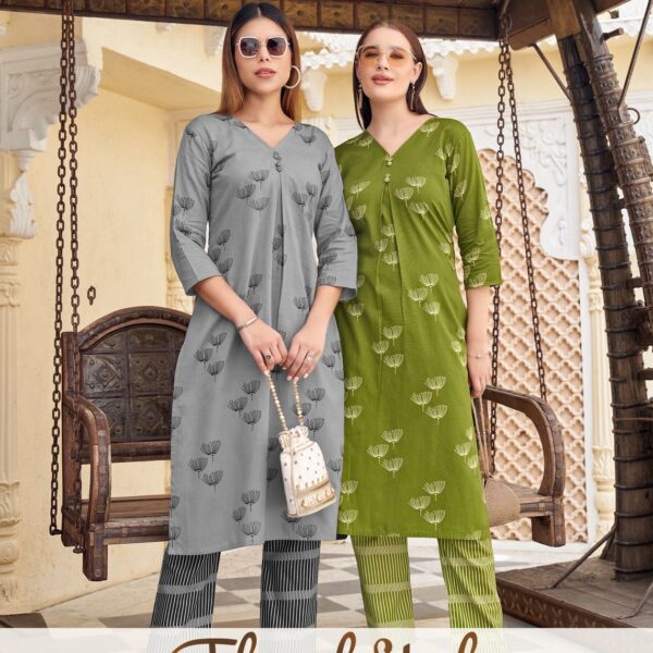 Mittoo Floral Style Cotton Flex Printed Kurti Set wholesale India