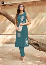 ethnic kurti set with soft rayon fabric and stylish pattern