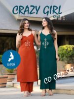 Kaya Kurti Crazy Girl Straight Cut Suit with Dhabu Cotton Bottom Wear