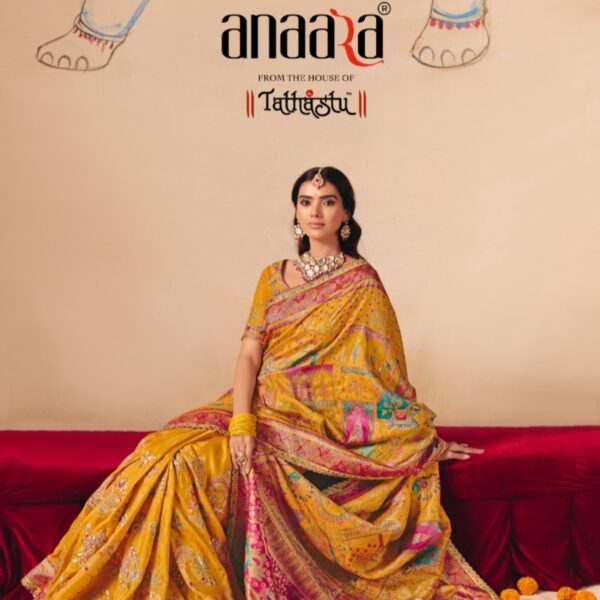Tathastu Anaara 8200 Dola Zari Silk Saree with Heavy Embroidery Work Wholesale Bridal Saree Collection India