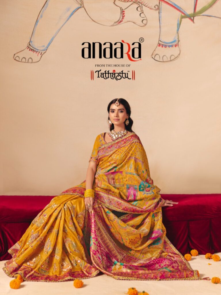Tathastu Anaara 8200 Dola Zari Silk Saree with Heavy Embroidery Work Wholesale Bridal Saree Collection India