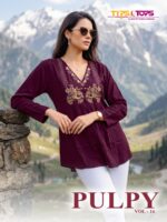 Tips & Tops Pulpy Vol 16 designer short tops heavy rayon embroidery
