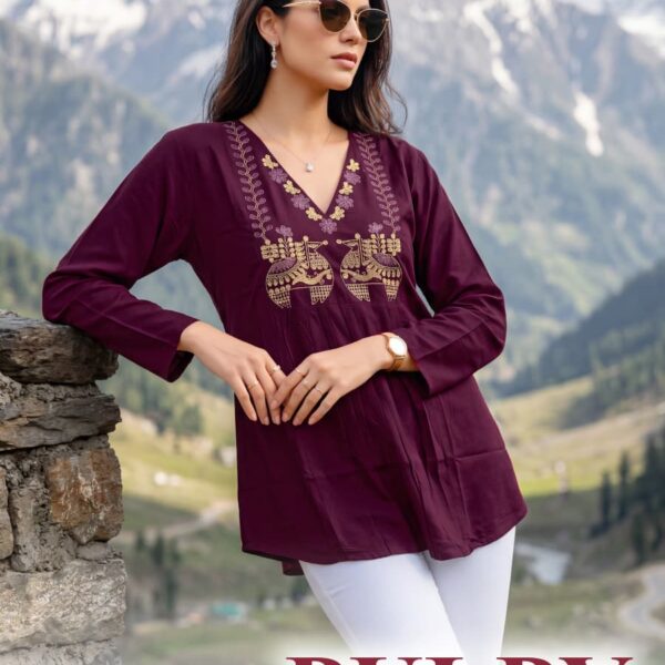 Tips & Tops Pulpy Vol 16 designer short tops heavy rayon embroidery