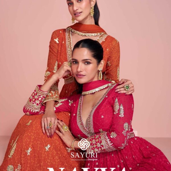 Sayuri Designer Navya Festive Embroidered Georgette Gown Set With Dupatta (3 PCS)