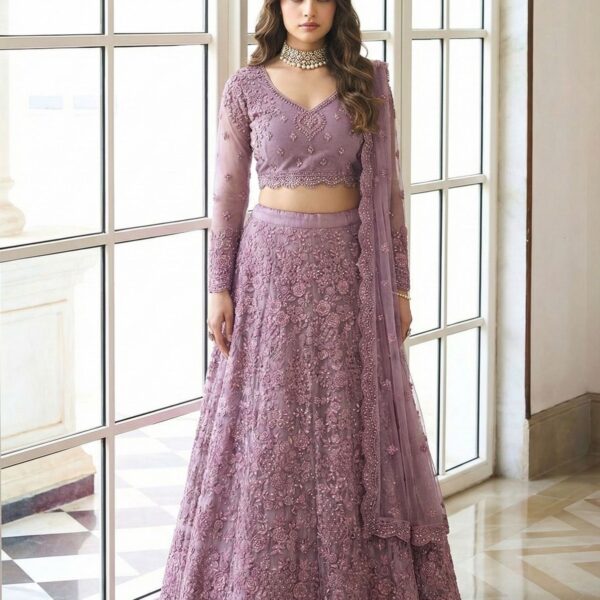 ALIZEH Royal Butterfly Net Bridal Lehenga – 1074 Colours