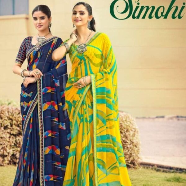Aayan Value SIMOHI Georgette Print Saree Collection Series 11205 to 11216 Wholesale Saree Supplier India