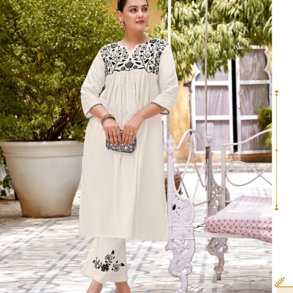 Kadlee Morpankh Rayon Flex Thread Work Kurti Pant Set – Wholesale & Export Catalogue