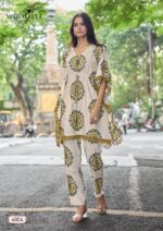 Designer ethnic wear from Wooglee Shakira Catalog featuring hand-worked Cotton Flex printed suits.