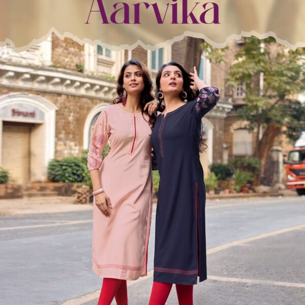 Premium heavy rayon ethnic top Wooglee Aarvika catalog design 6 front view