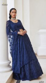 Alizeh Bridal Butterfly Net Lehenga Choli Blouse Design Closeup