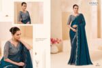 Two tone georgette embroidered saree 9414