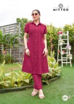 Cotton kurti set with stylish boring embroidery work