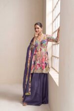 Stylish Real Chinon dupatta and palazzo set by Gulkayra Raaga.