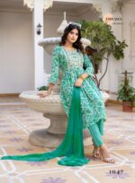 ERRAHA Trisha Vol-5 kurti neck foil print closeup