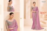 Chocolate crepe embroidered saree 9415 Anmol Creation