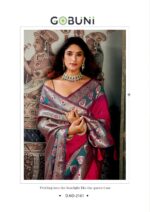 Gobuni Shravya Silk 2101 saree mina work embroidery closeup premium quality