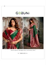 Gobuni Shravya Silk 2102 soft silk saree full look with elegant jhallar pallu