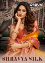 Gobuni Shravya Silk series 2101 soft silk saree with mina work and jhallar border