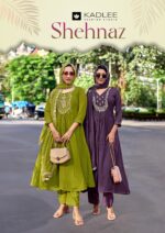 KADLEE-Shehnaz-Vol-4-Handwork-Mull-Chanderi-Top-Roman-Silk-Bottom-Front-View