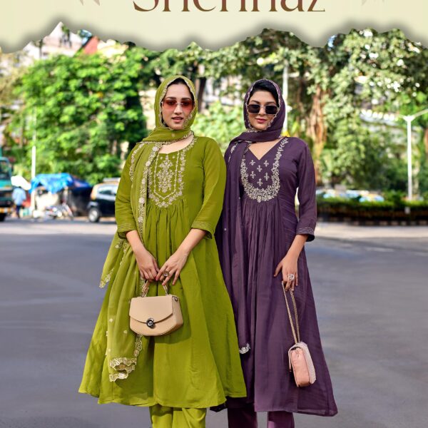 KADLEE-Shehnaz-Vol-4-Handwork-Mull-Chanderi-Top-Roman-Silk-Bottom-Front-View