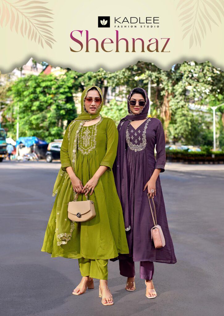 KADLEE-Shehnaz-Vol-4-Handwork-Mull-Chanderi-Top-Roman-Silk-Bottom-Front-View