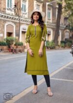 Wooglee branded rayon top design 6 with detailed thread work pattern