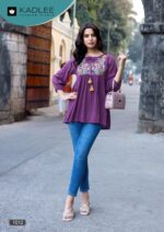 Premium rayon wrinkle fabric texture Kadlee Crystal Vol 2 design 6 top