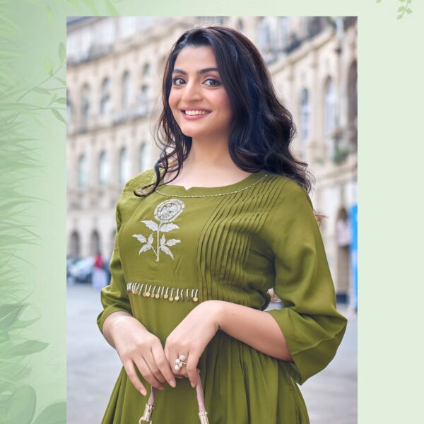 Back view of KADLEE Fashion Queen design 6 rayon kurti for wholesale