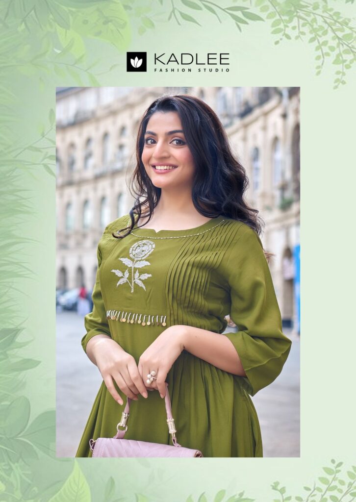 Back view of KADLEE Fashion Queen design 6 rayon kurti for wholesale