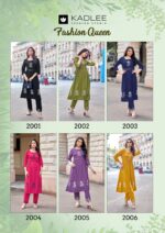 KADLEE Fashion Queen design 6 heavy rayon kurti set with bottom
