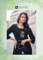 Closeup of thread work on KADLEE Fashion Queen design 6 kurti