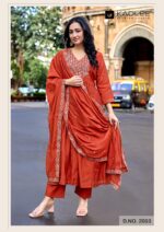 Close-up of artistic handwork and thread work embroidery on the neck and bodice of a KADLEE Shehnaz ethnic top.